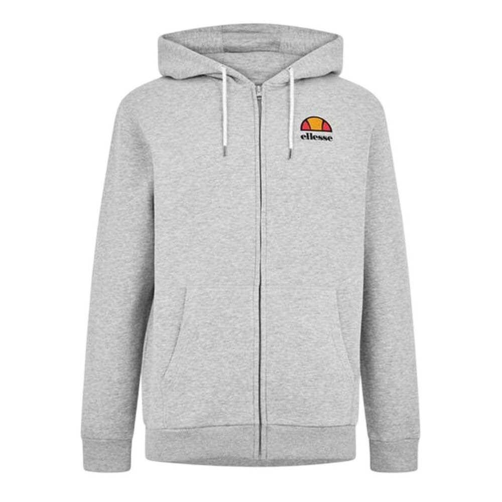 Ellesse Mens Plain Ribbed Regular Hoodie / Gray Melange